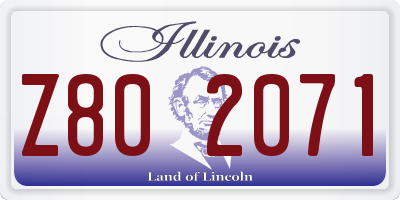 IL license plate Z802071