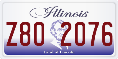 IL license plate Z802076