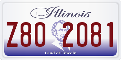 IL license plate Z802081