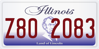 IL license plate Z802083