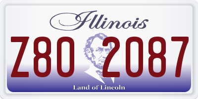 IL license plate Z802087