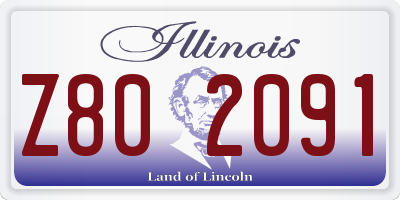 IL license plate Z802091