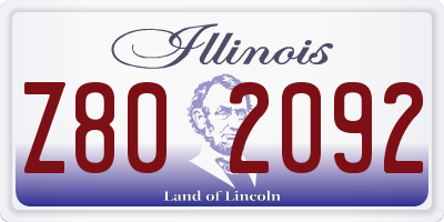 IL license plate Z802092