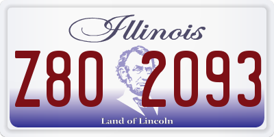 IL license plate Z802093