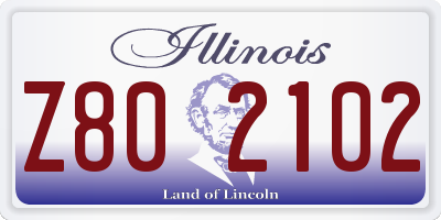 IL license plate Z802102