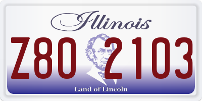 IL license plate Z802103