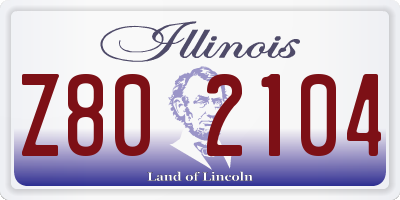 IL license plate Z802104