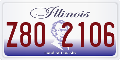 IL license plate Z802106