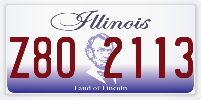 IL license plate Z802113