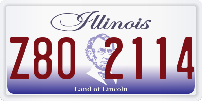 IL license plate Z802114