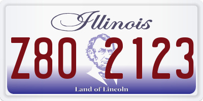 IL license plate Z802123