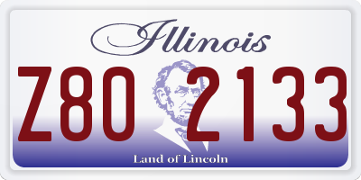 IL license plate Z802133