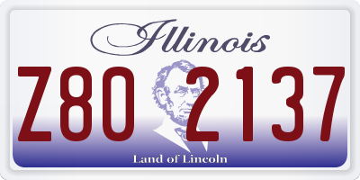 IL license plate Z802137