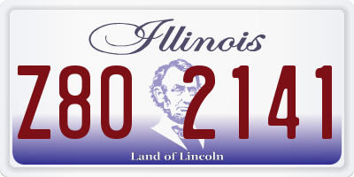 IL license plate Z802141
