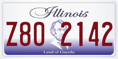 IL license plate Z802142