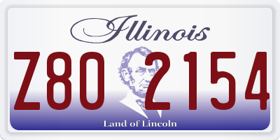 IL license plate Z802154