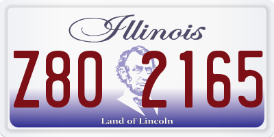 IL license plate Z802165