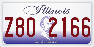 IL license plate Z802166