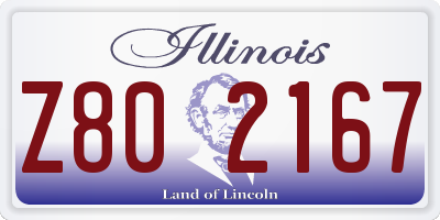 IL license plate Z802167