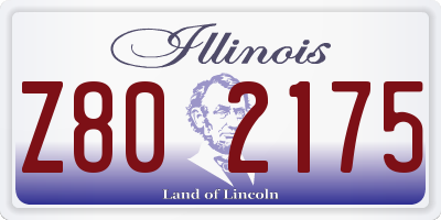IL license plate Z802175
