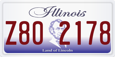 IL license plate Z802178