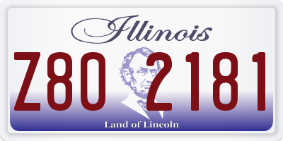 IL license plate Z802181