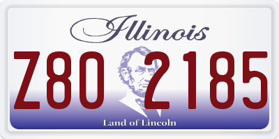 IL license plate Z802185