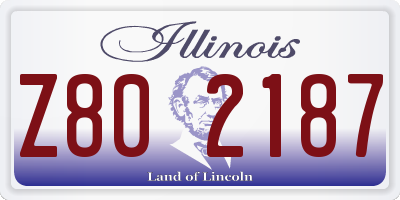 IL license plate Z802187