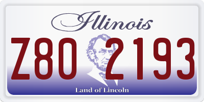 IL license plate Z802193