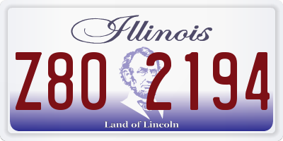 IL license plate Z802194