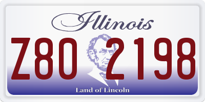 IL license plate Z802198