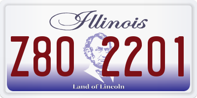 IL license plate Z802201