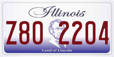 IL license plate Z802204