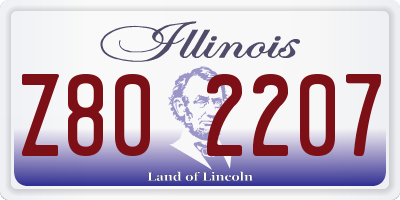 IL license plate Z802207