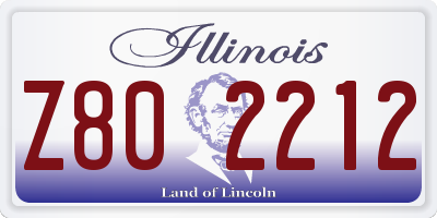 IL license plate Z802212