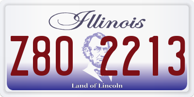 IL license plate Z802213