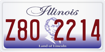 IL license plate Z802214