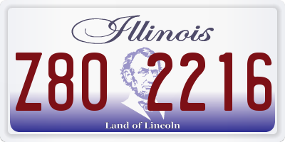 IL license plate Z802216