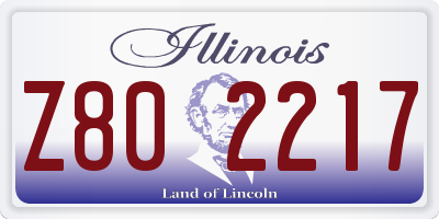 IL license plate Z802217