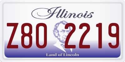 IL license plate Z802219