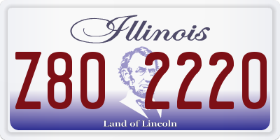 IL license plate Z802220