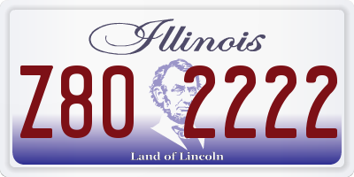 IL license plate Z802222