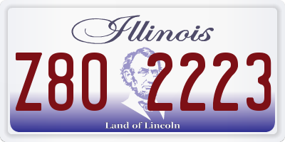 IL license plate Z802223