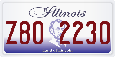 IL license plate Z802230