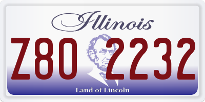 IL license plate Z802232