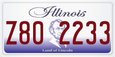 IL license plate Z802233