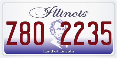 IL license plate Z802235