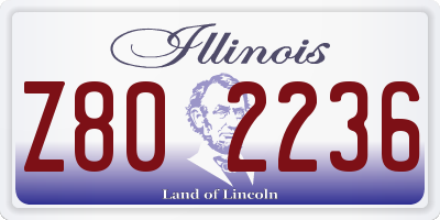 IL license plate Z802236