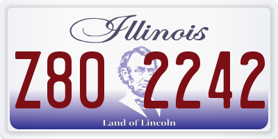 IL license plate Z802242