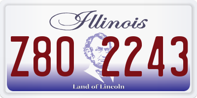 IL license plate Z802243